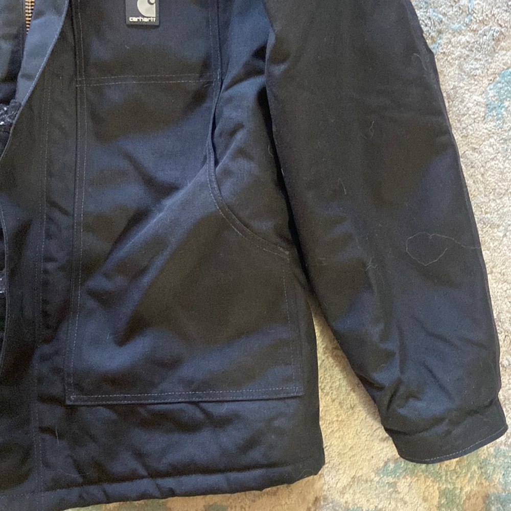 Carhartt Black Duck Canvas Arctic Quilt Lined Insulated Hooded sz L Tall - Picture 7 of 10